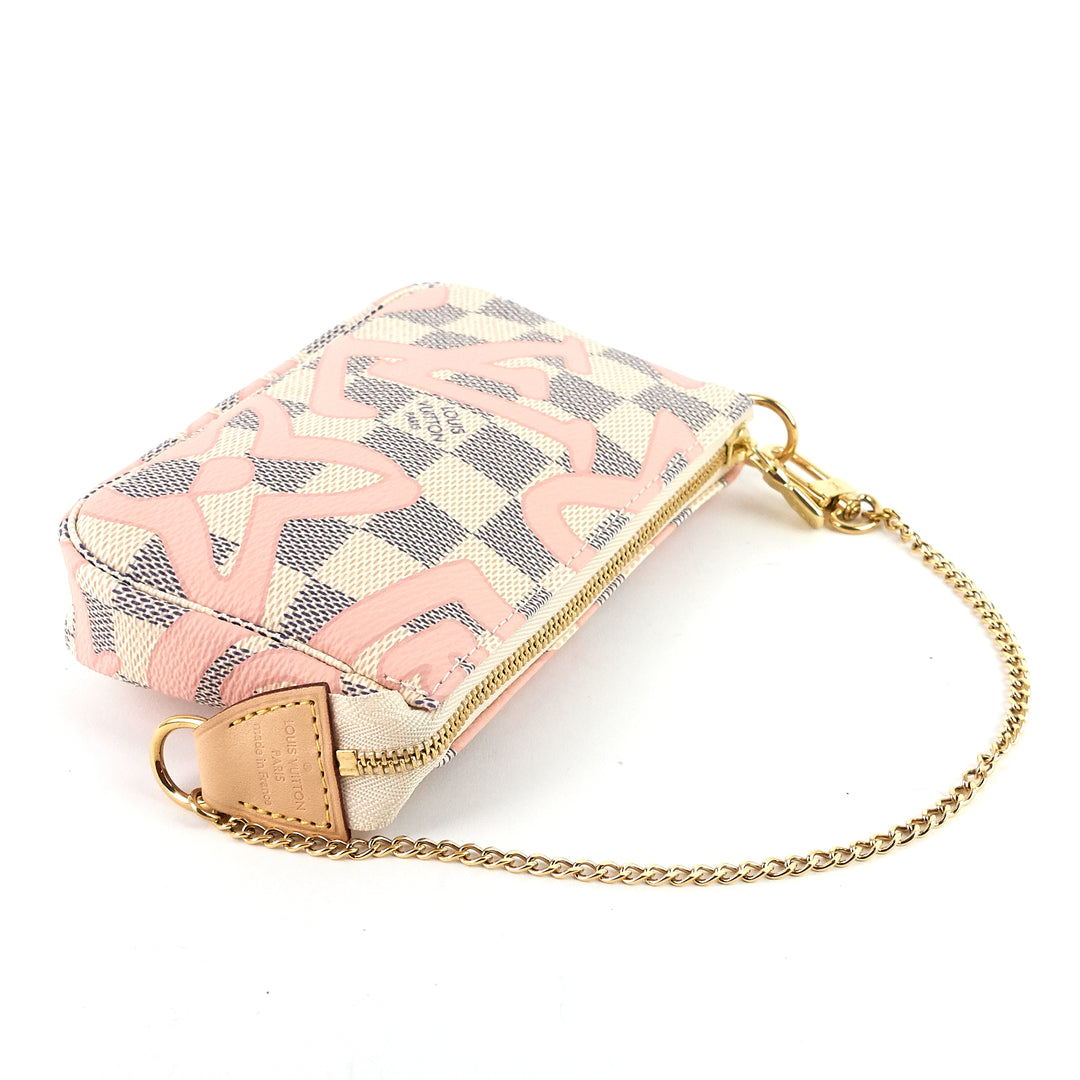 pochette mini damier azur tahitienne canvas bag