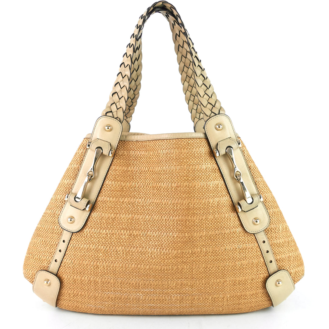 pelham woven straw tote bag