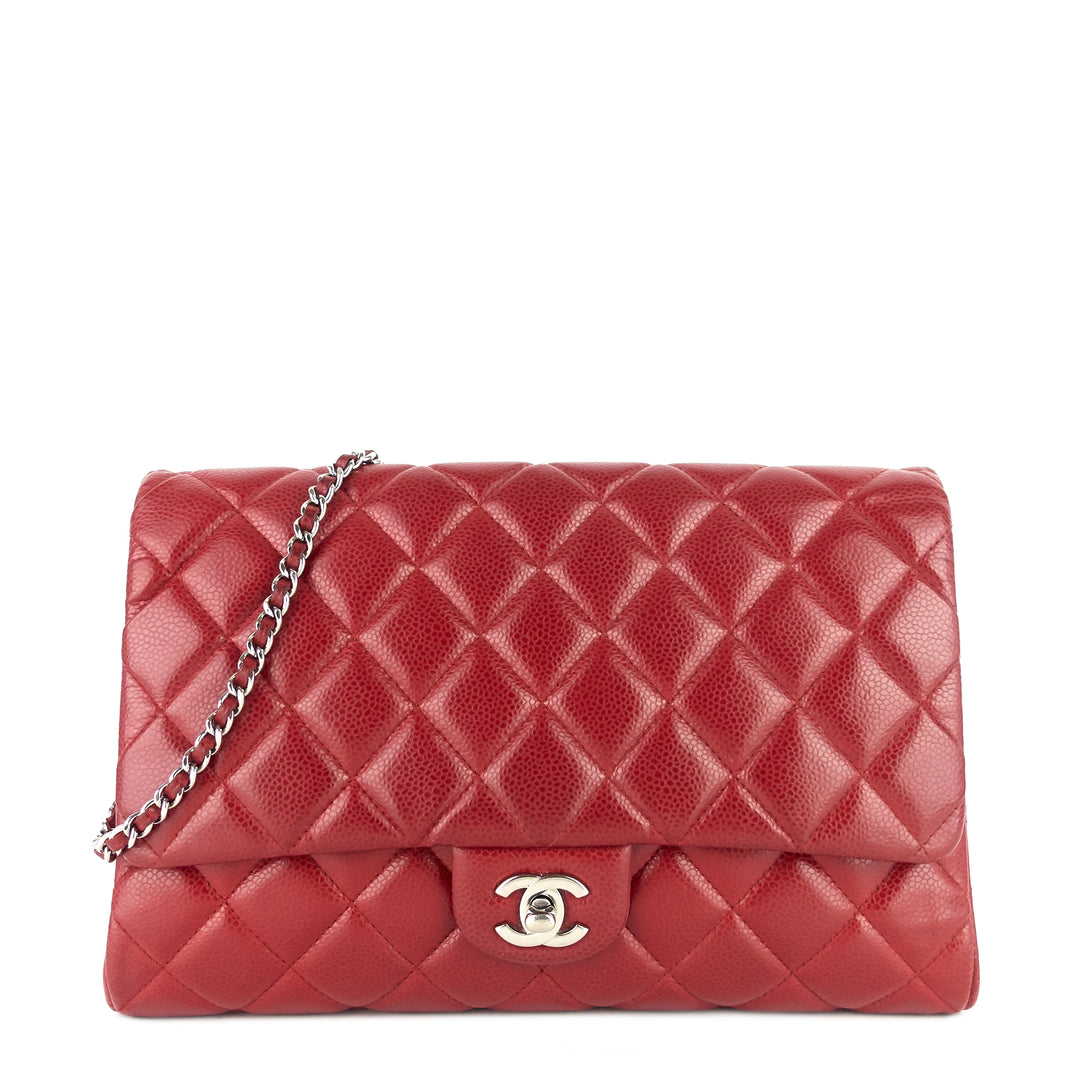 quilted caviar new clutch with chain bag