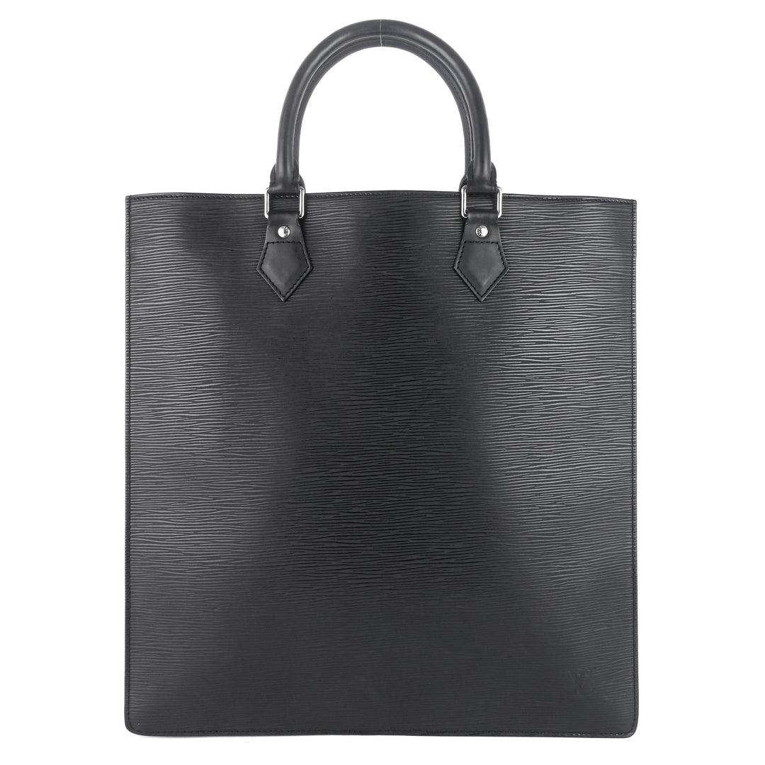 sac plat gm black epi leather bag