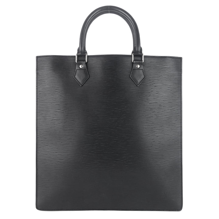 sac plat gm black epi leather bag