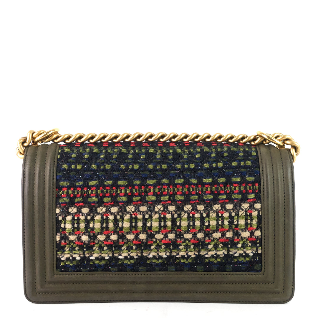 boy suede and tweed flap bag