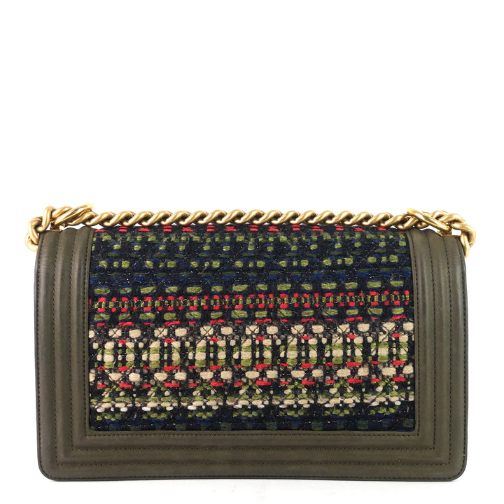 boy suede and tweed flap bag
