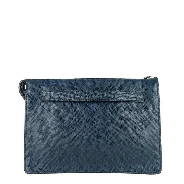 pouch saffiano cuir leather wrist strap bag
