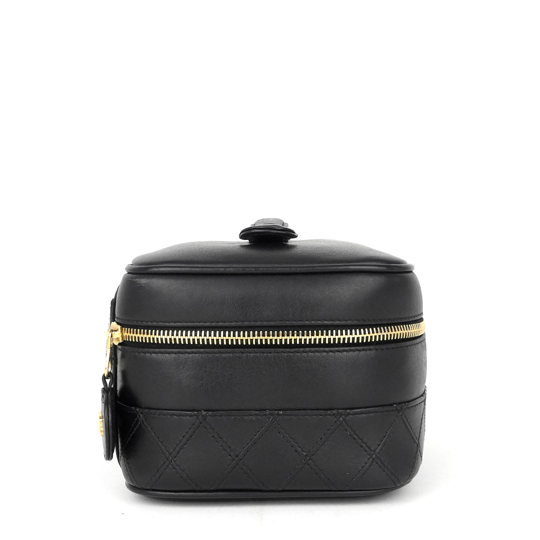 vintage lambskin leather vanity bag