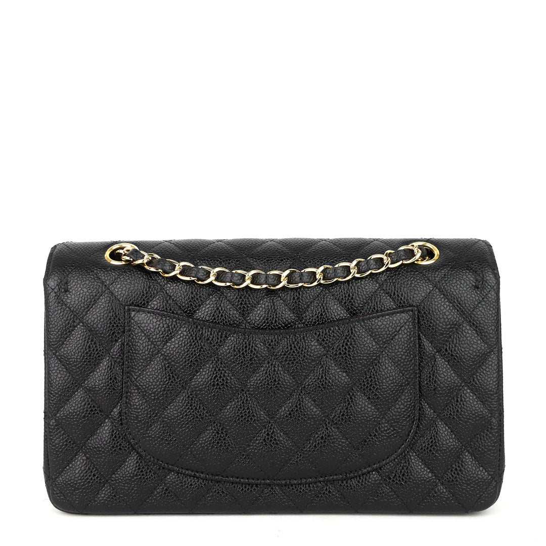 classic double flap medium caviar leather bag