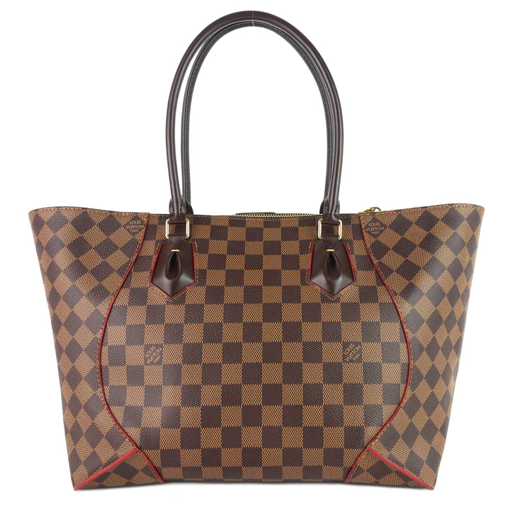 caissa mm damier ebene canvas tote bag