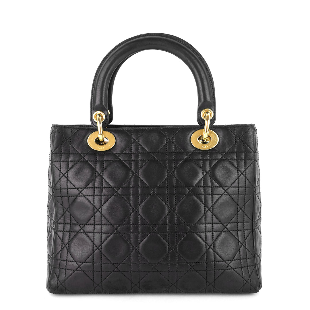 lady dior medium lambskin leather bag