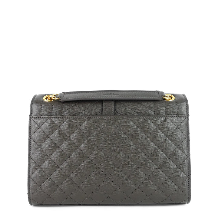 envelope grain de poudre matelassé medium calfskin leather bag