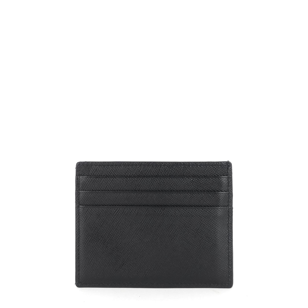 logo saffiano leather card holder