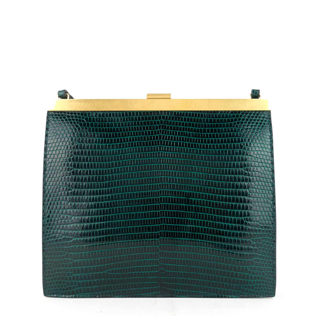 mini clasp lizard skin clutch bag