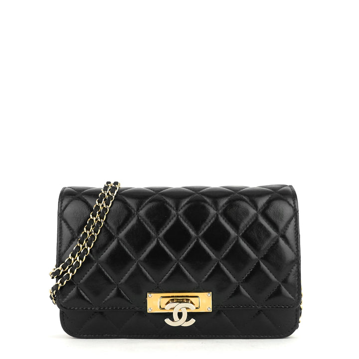 golden class double cc lambskin wallet on chain bag