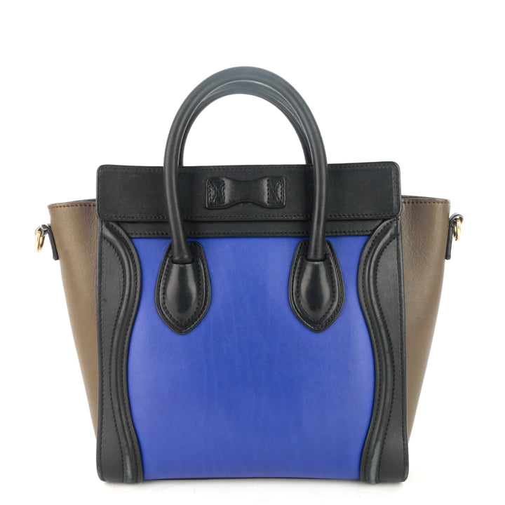 luggage nano tricolour calfskin tote bag