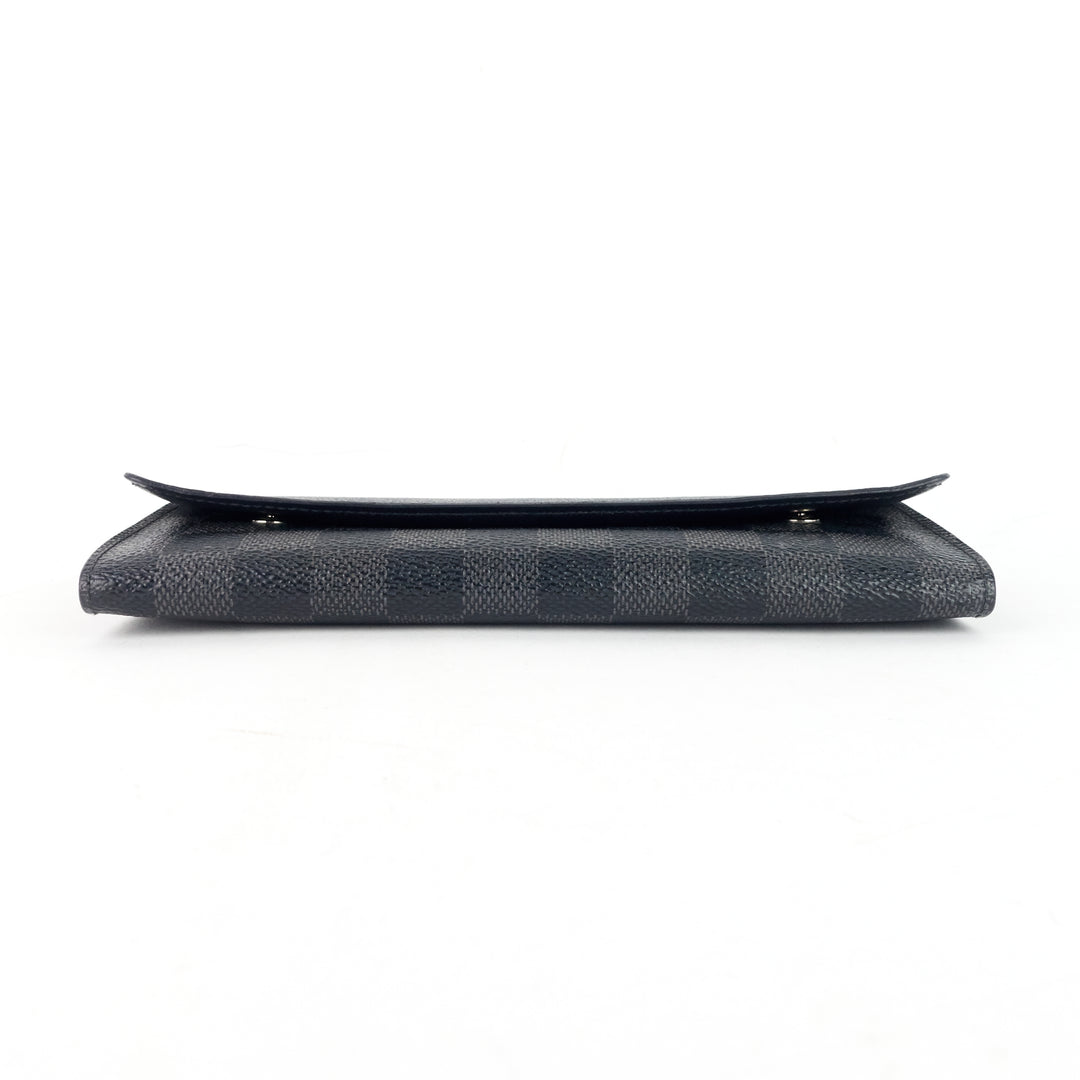 portefeuille long modulable damier graphie canvas wallet