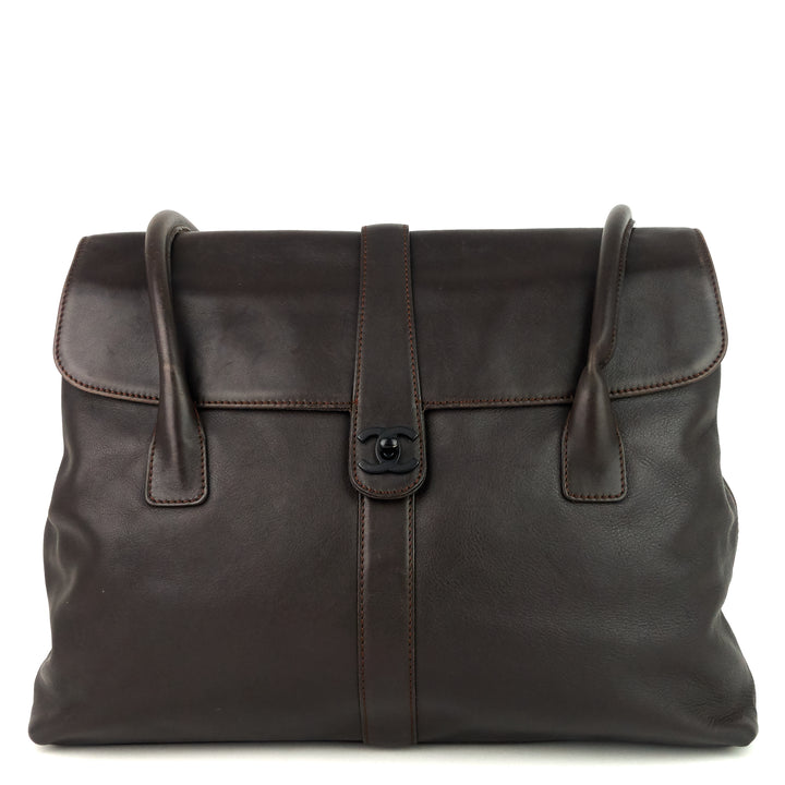 coco mark leather tote bag