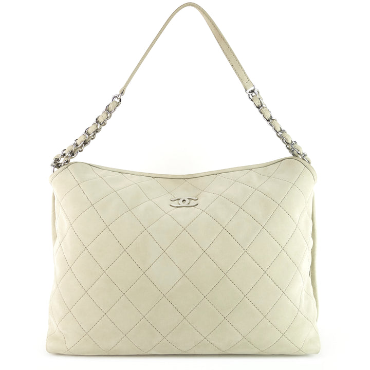 french riviera quilted suede hobo bag