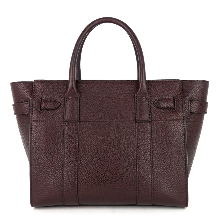 mulberry small bayswater zipped natural grain leather bag