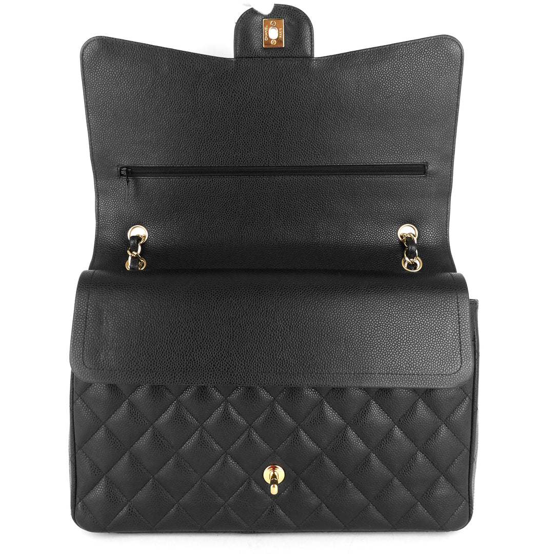 classic maxi double flap caviar shoulder bag
