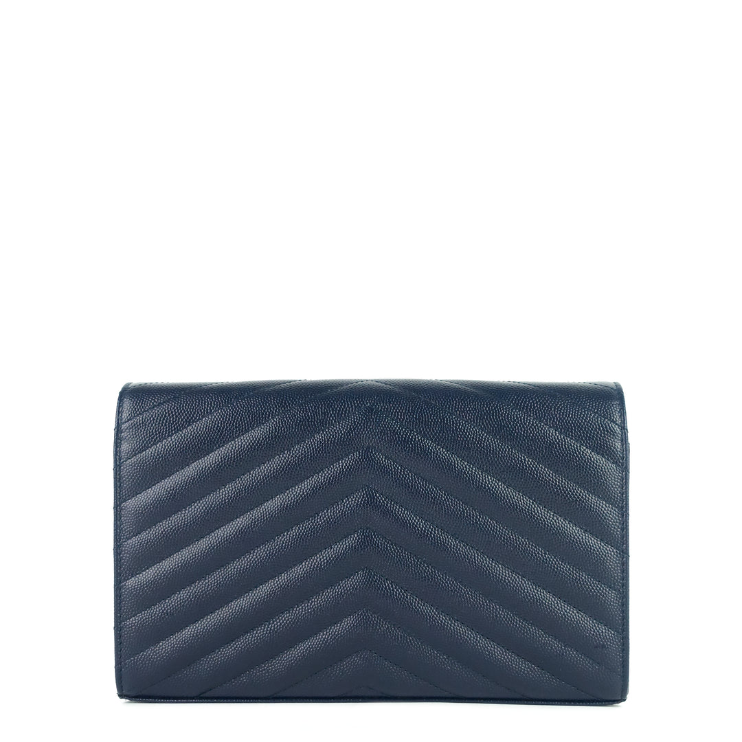 quilted grain de poudre monogram chain wallet bag