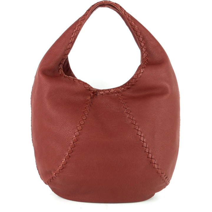 intrecciato mallow cervo hobo bag