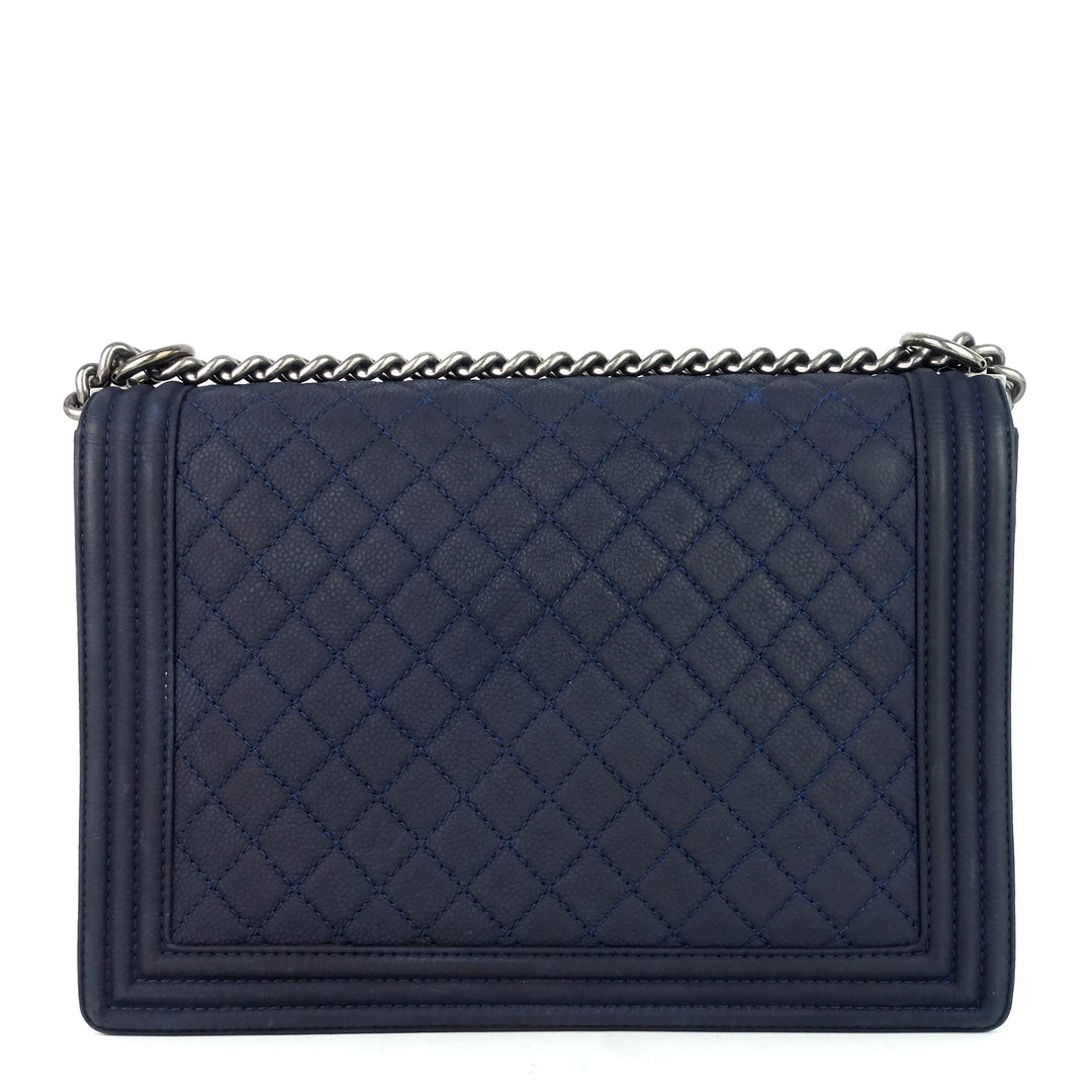large boy bull suede flap bag
