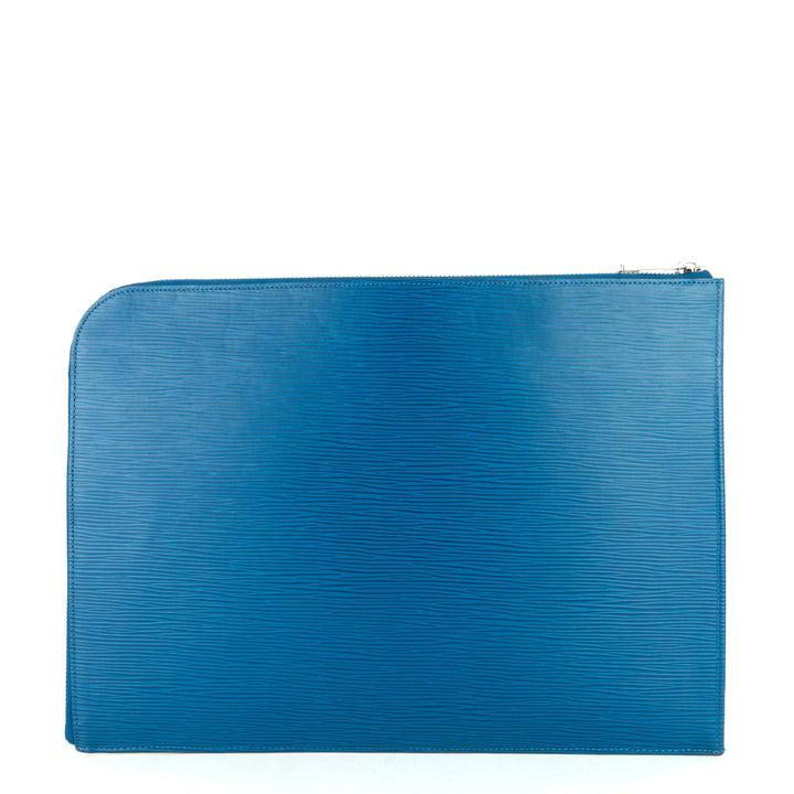 pochette jour pm blue epi leather clutch bag