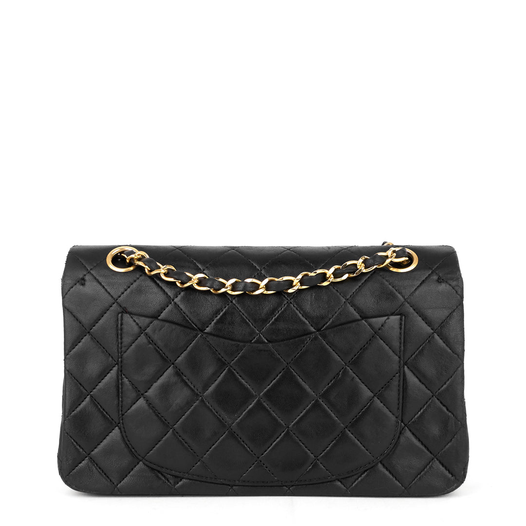 vintage double flap small lambskin leather bag
