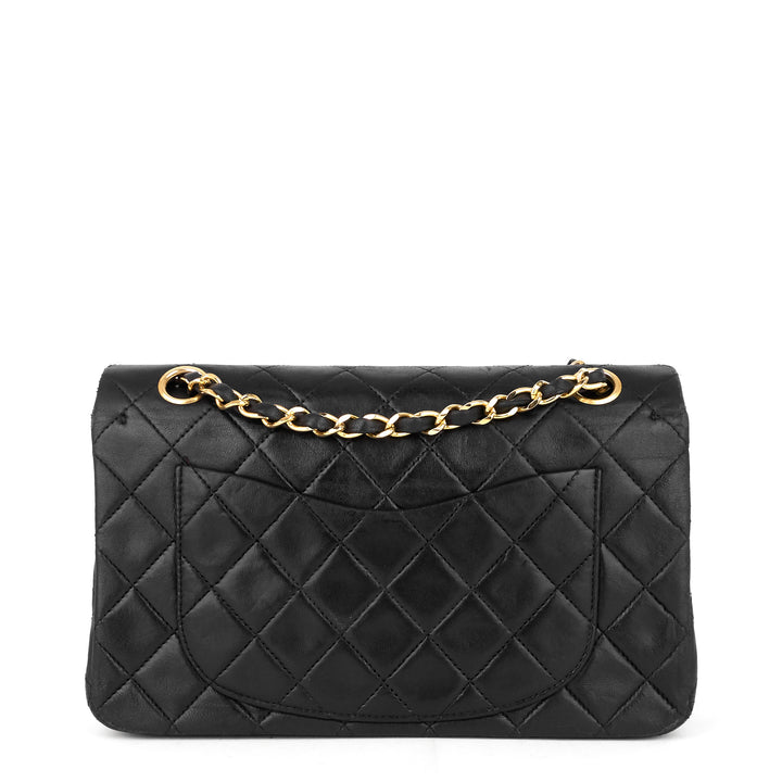 vintage double flap small lambskin leather bag