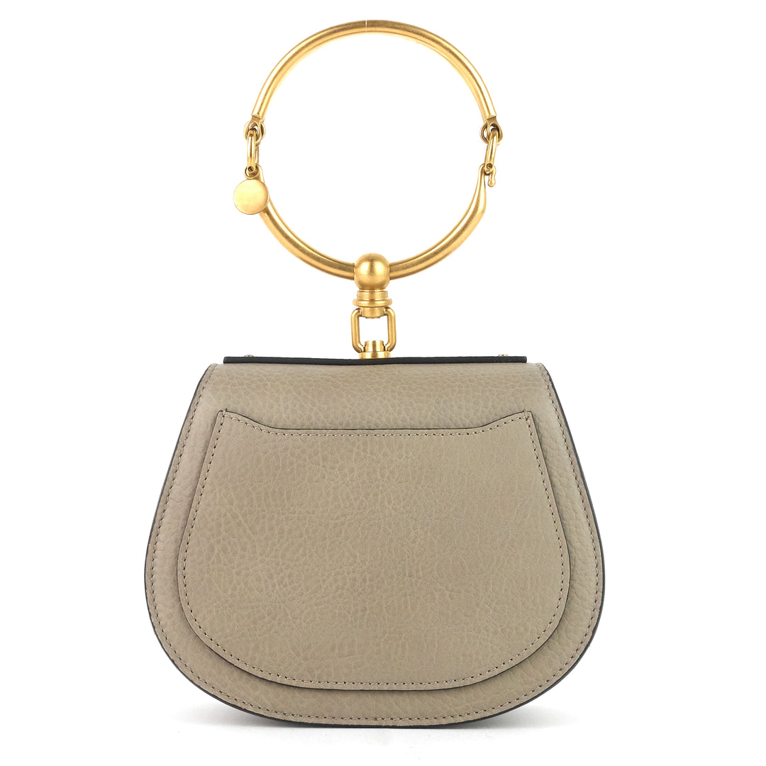 nile small leather and suede bracelet bag