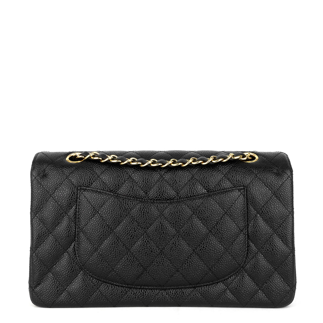 classic double flap medium caviar leather bag