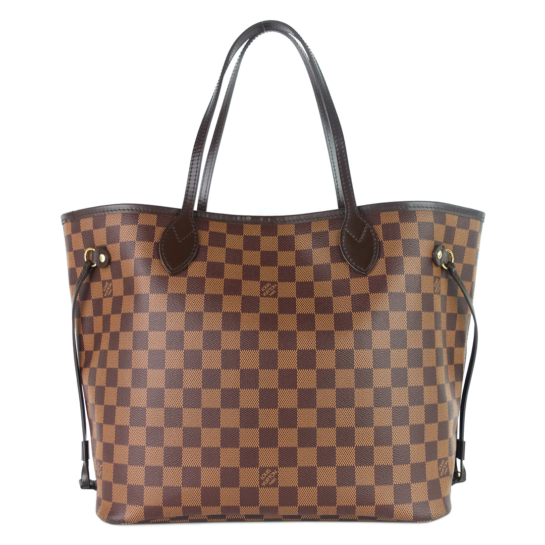 neverfull mm with pouch damier ebene canvas tote bag