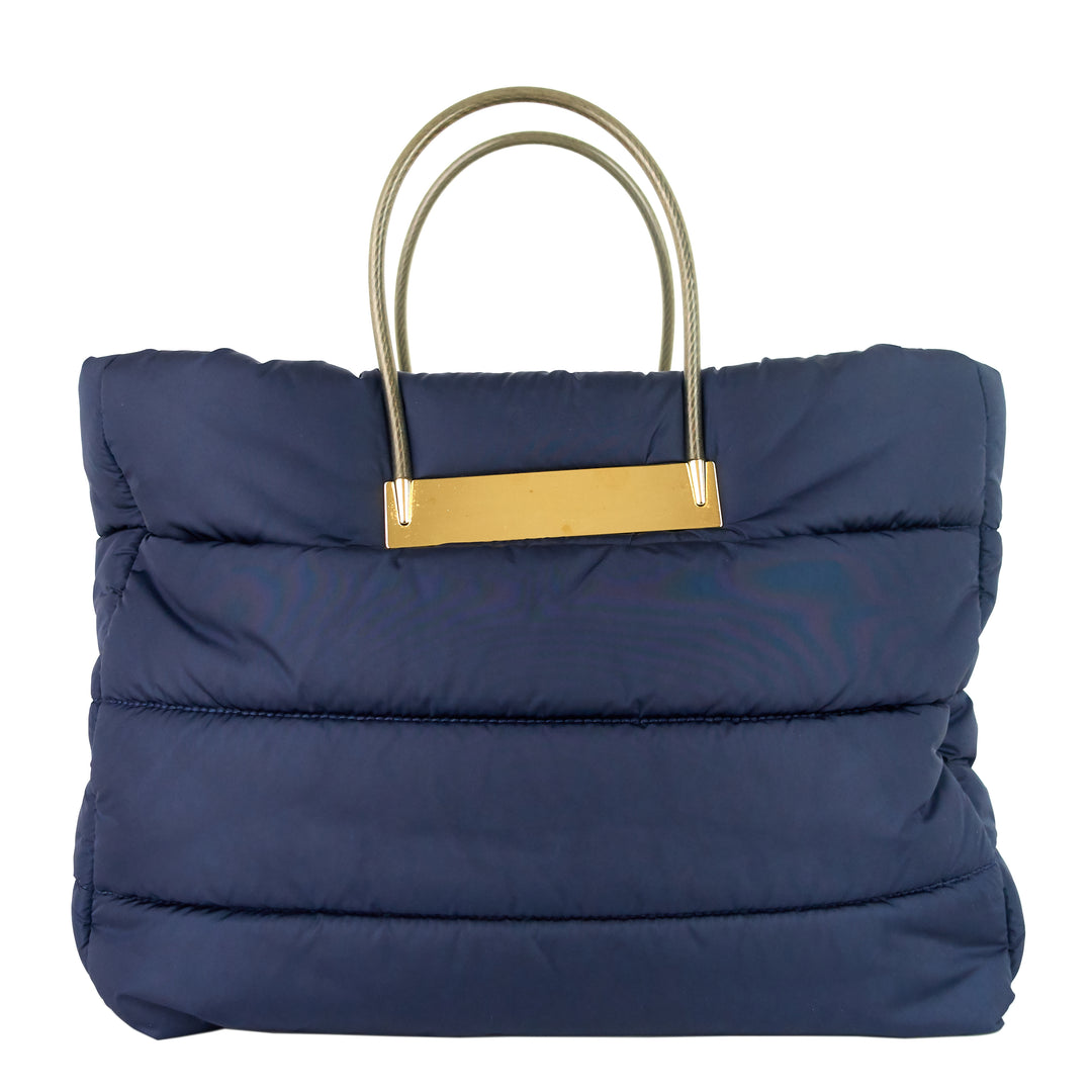 cable nylon puffer tote bag