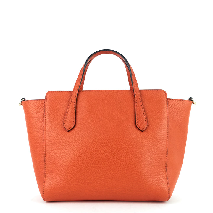 swing small textured calfskin tote bag