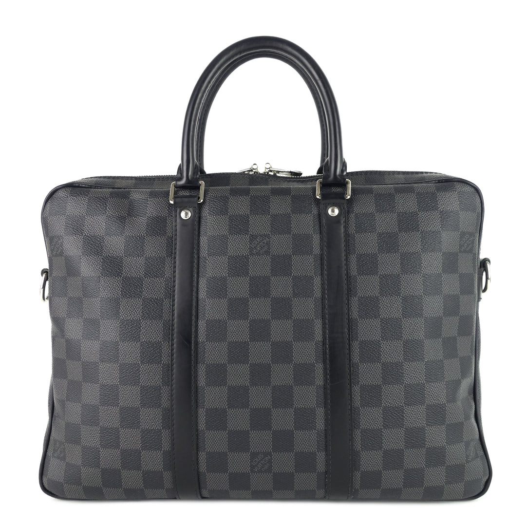 porte-documents voyage pm damier graphite canvas briefcase bag