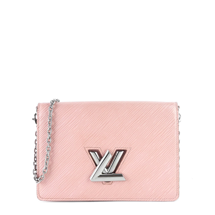 twist belt pink epi leather wallet on chain bag
