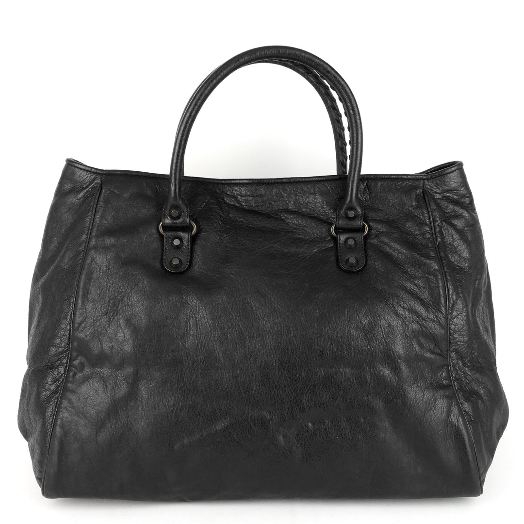 sunday large lambskin leather tote bag