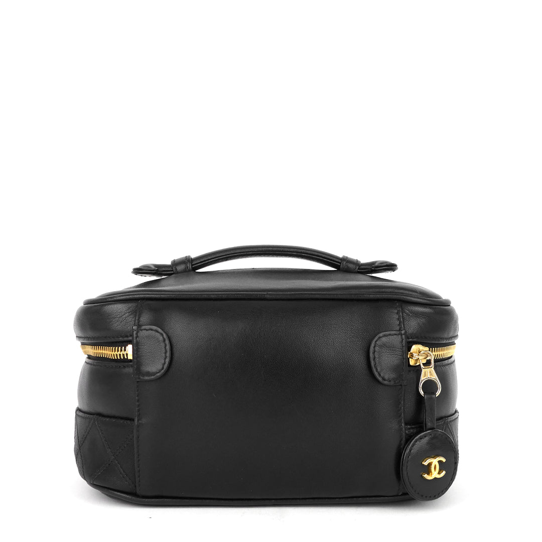 vintage lambskin leather vanity bag