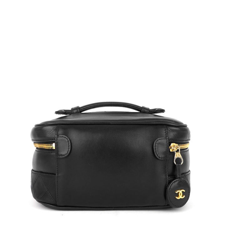 vintage lambskin leather vanity bag