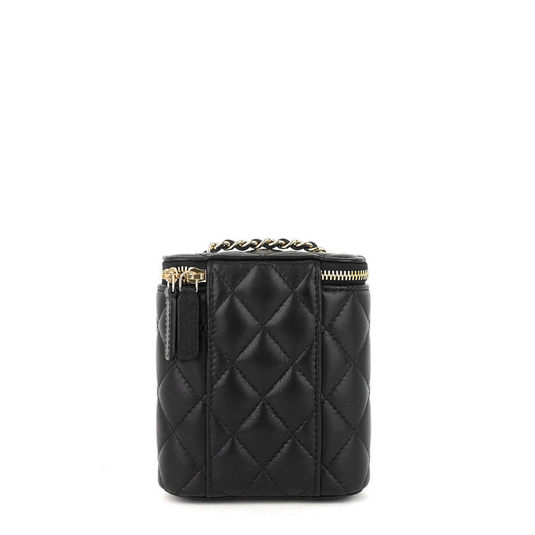 classic vanity with chain matelassé lambskin crossbody bag