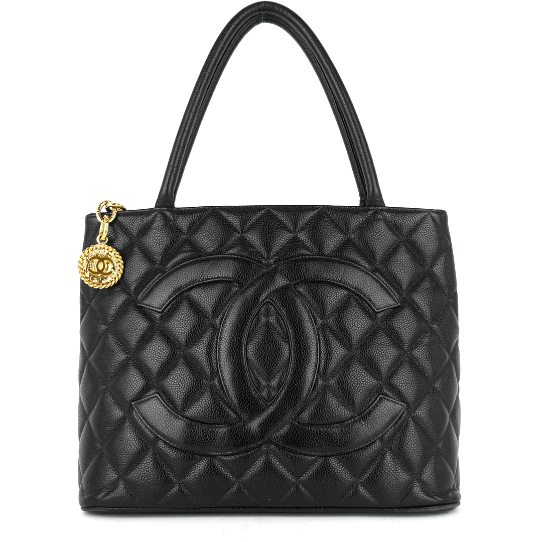 medallion caviar leather tote bag