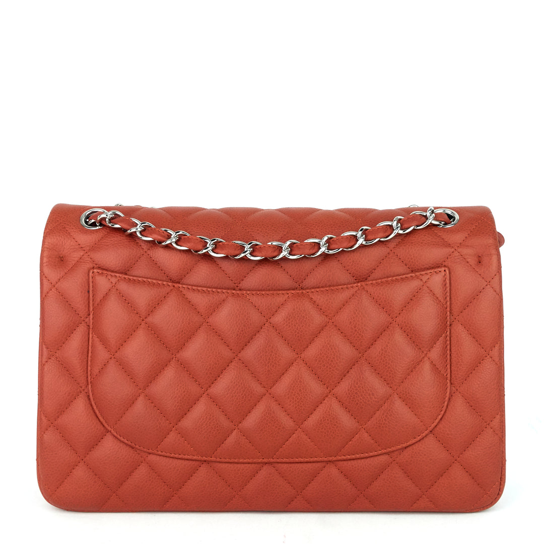 classic double flap jumbo caviar leather bag