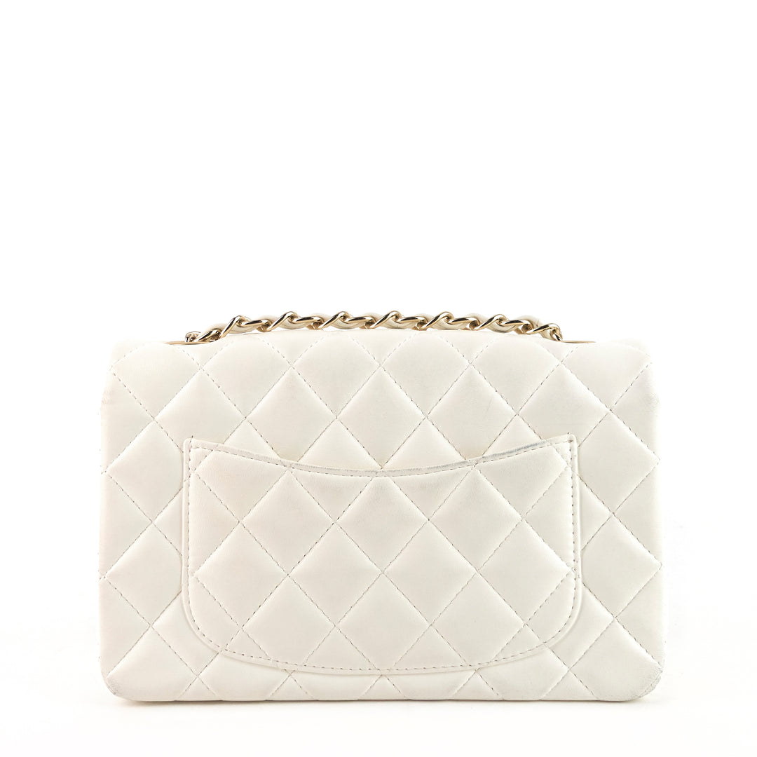 classic single flap mini lambskin leather bag
