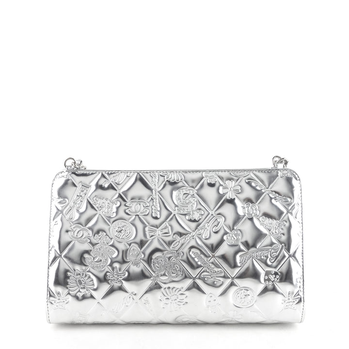 lucky symbols patent leather handbag