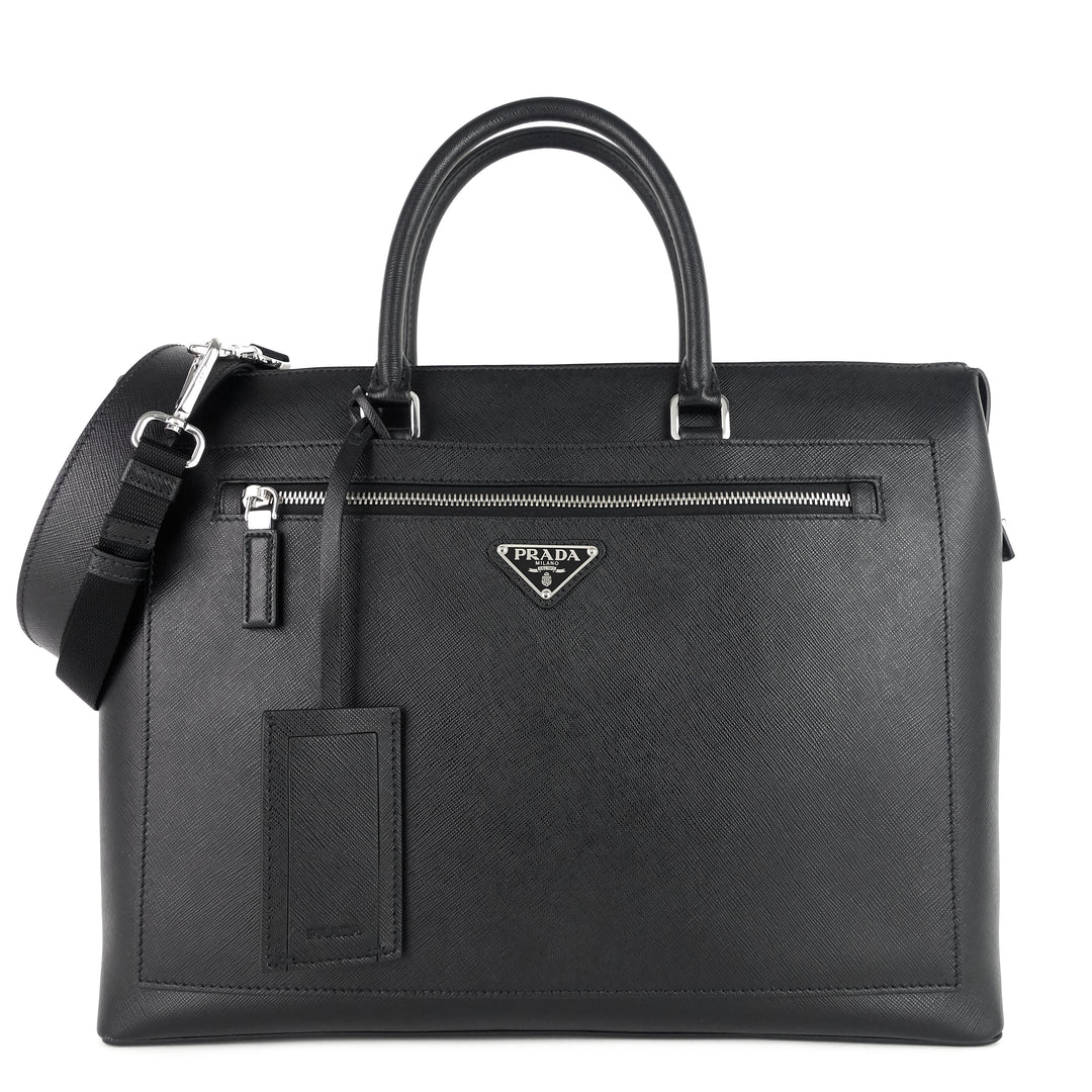 saffiano leather briefcase bag