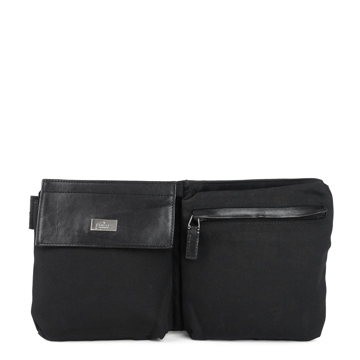 nylon and leather belt bag