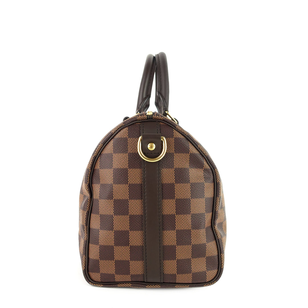 speedy 25 bandoulière damier ebene canvas bag
