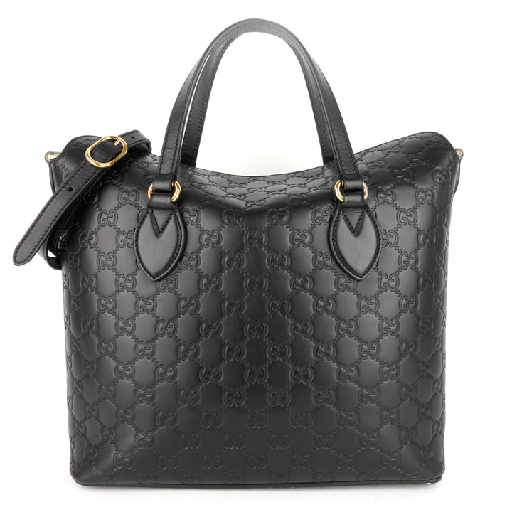 signature top handle guccissima bag
