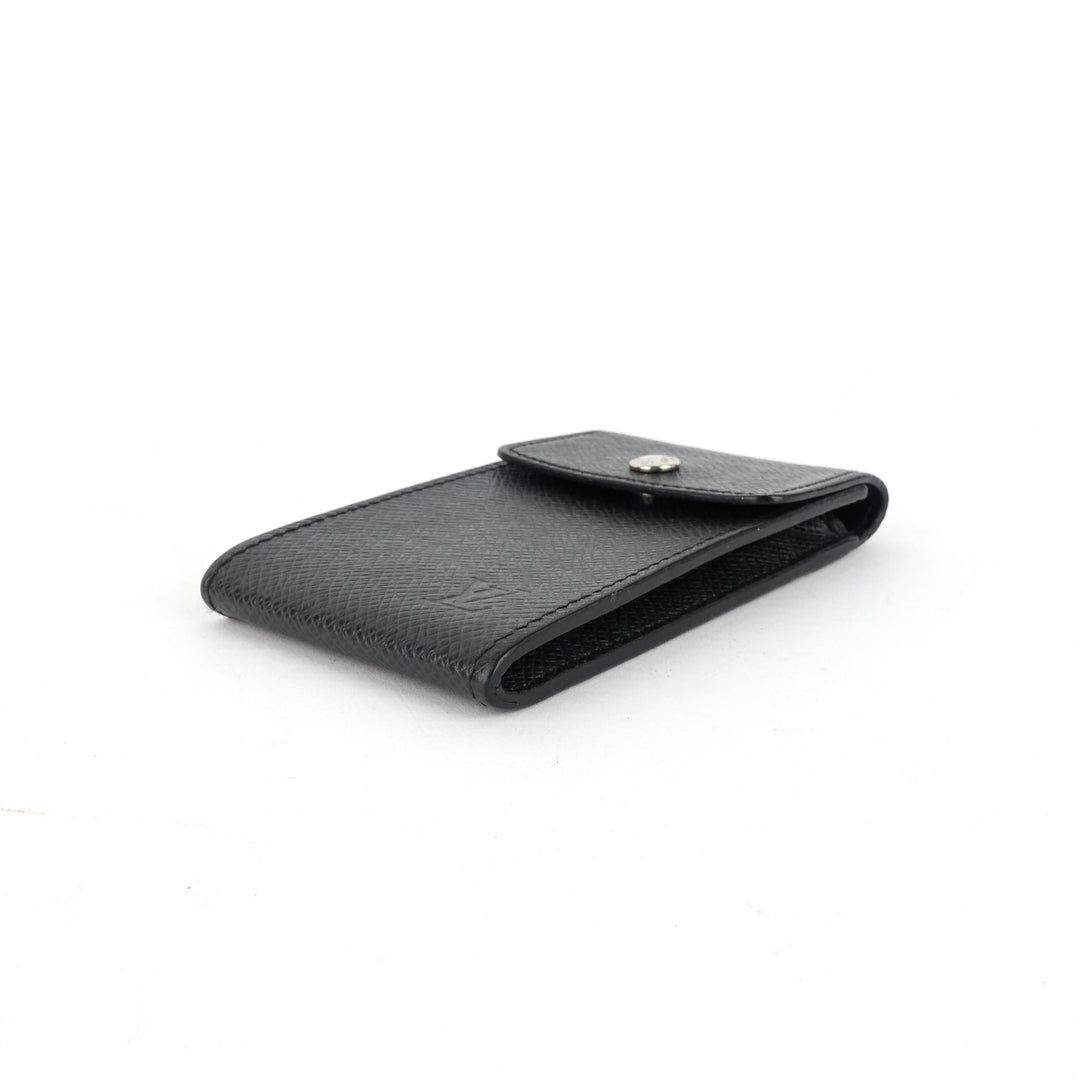 porte cles badge ardoise taiga leather pouch keychain