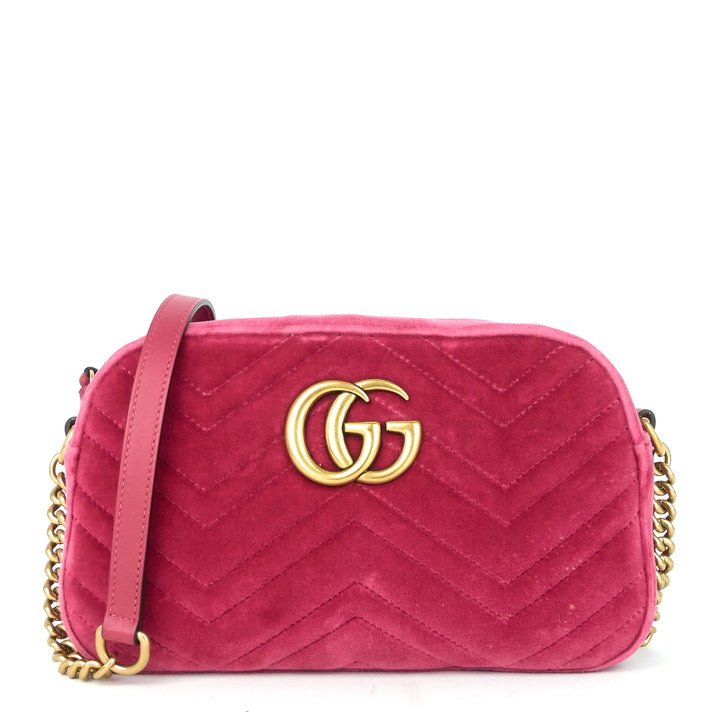 marmont 2.0 fuchsia velvet shoulder bag