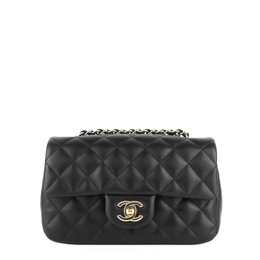 classic mini lambskin leather single flap bag
